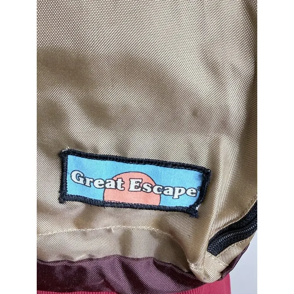 Vtg. 90s Great Escape Backpack Burgundy and Tan
